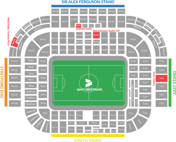 Old Trafford Seating Plan - Manchester United Tickets