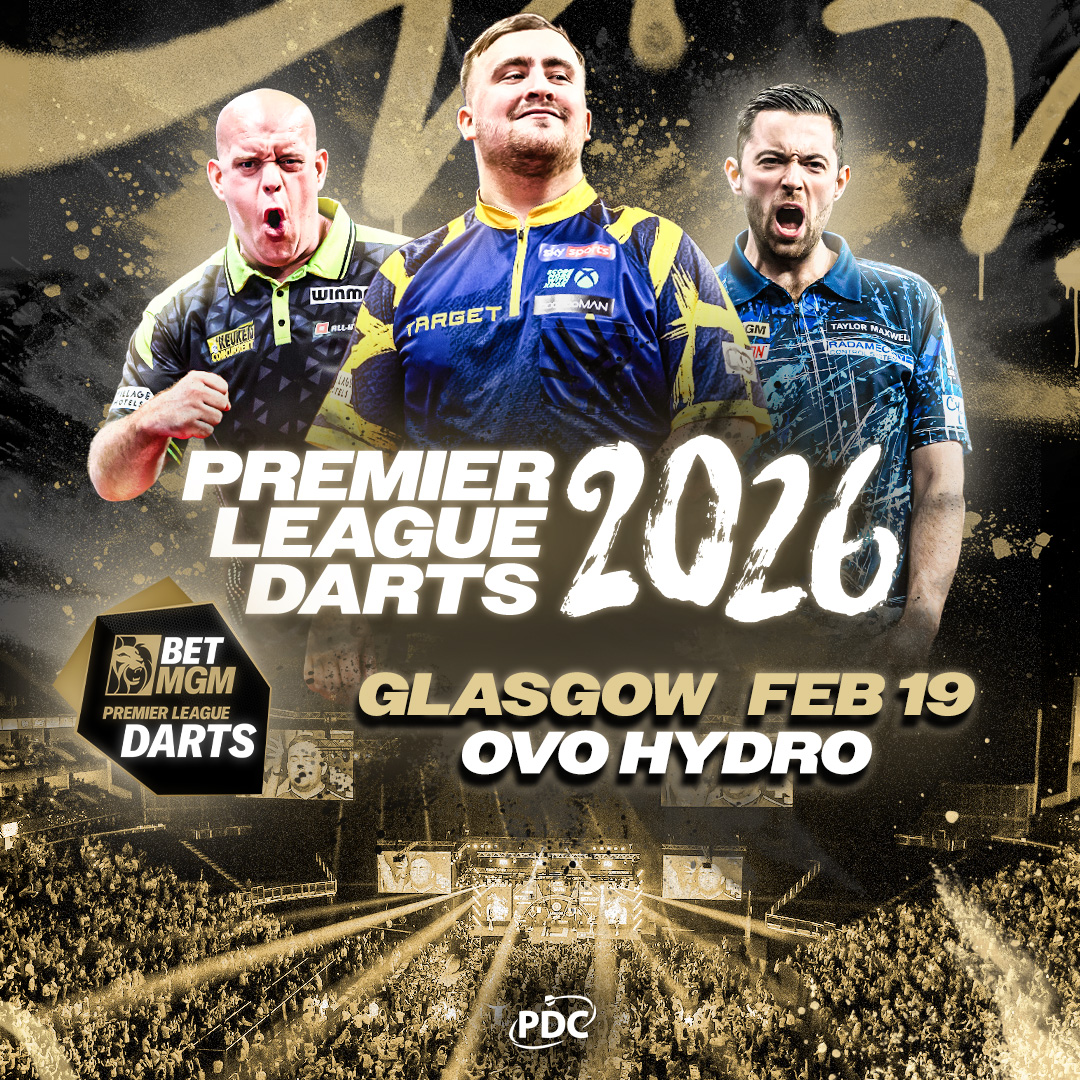 Premier League Darts - Glasgow: Thursday 19th February 2026 1 Premier League Darts Glasgow 2026 Official Hospitality