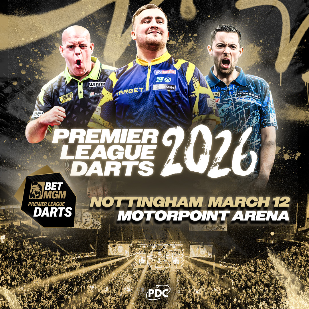 Premier League Darts - Nottingham: Thursday 12th March 2026 1 Premier League Darts Nottingham 2026 Official Hospitality