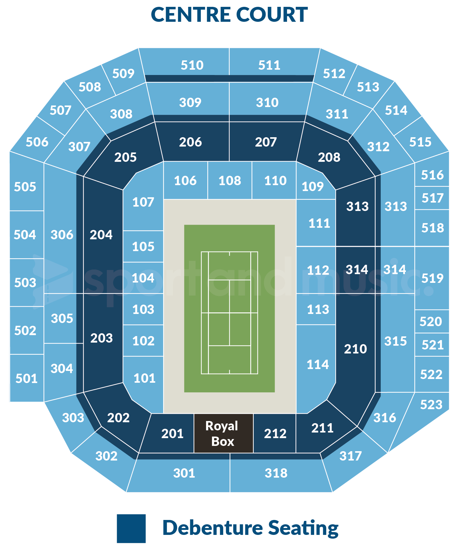 Wimbledon Centre Court Seating map