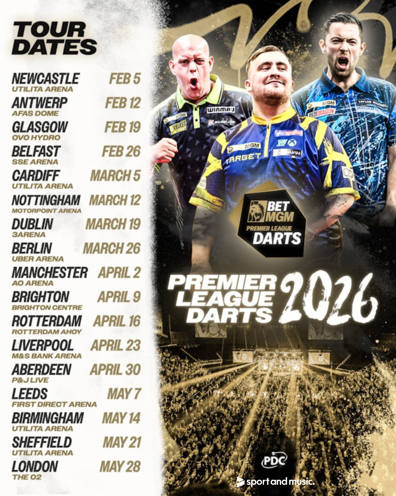 Premier League darts 2026 - Tour Dates