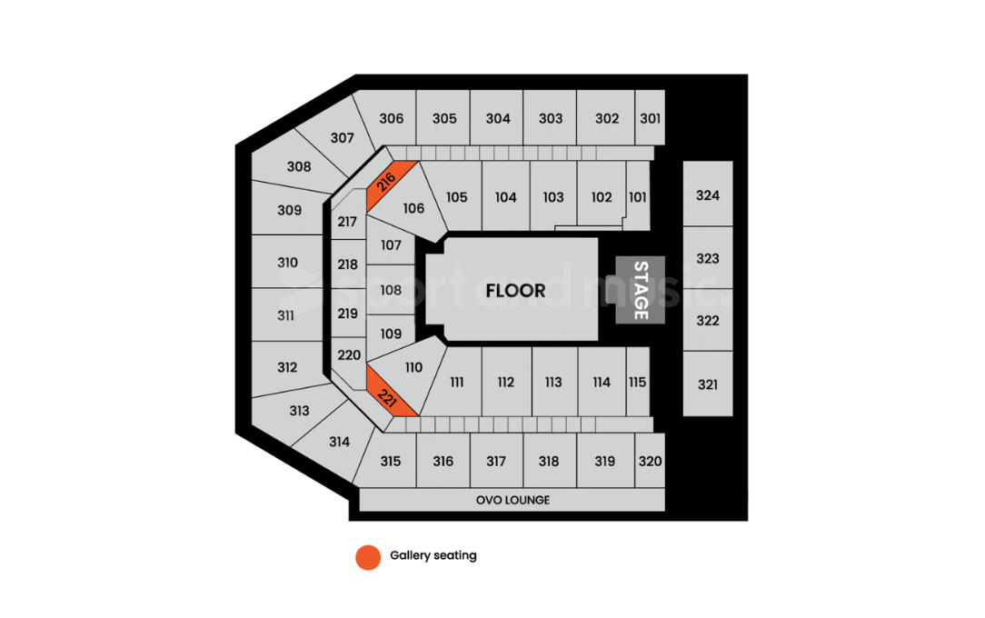 Co-op Live - Seating Map - Gallery
