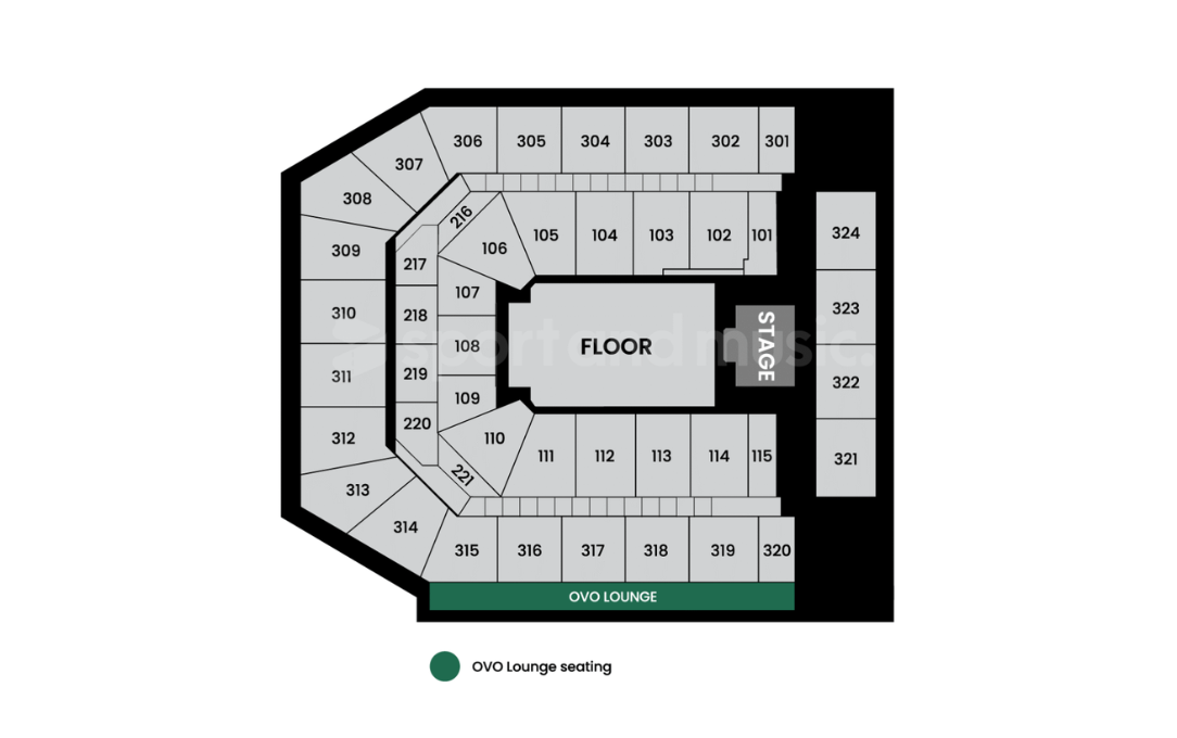 Co-op Live - Seating Map - OVO Lounge