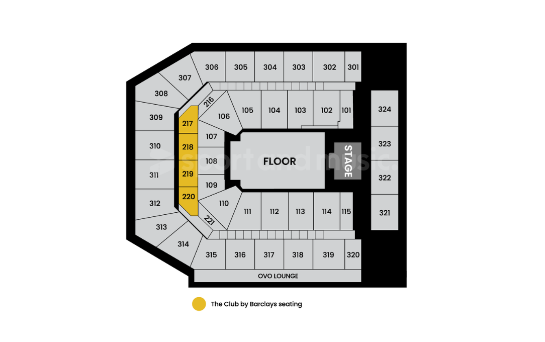 Co-op Live - Seating Map - The Club by Barclays