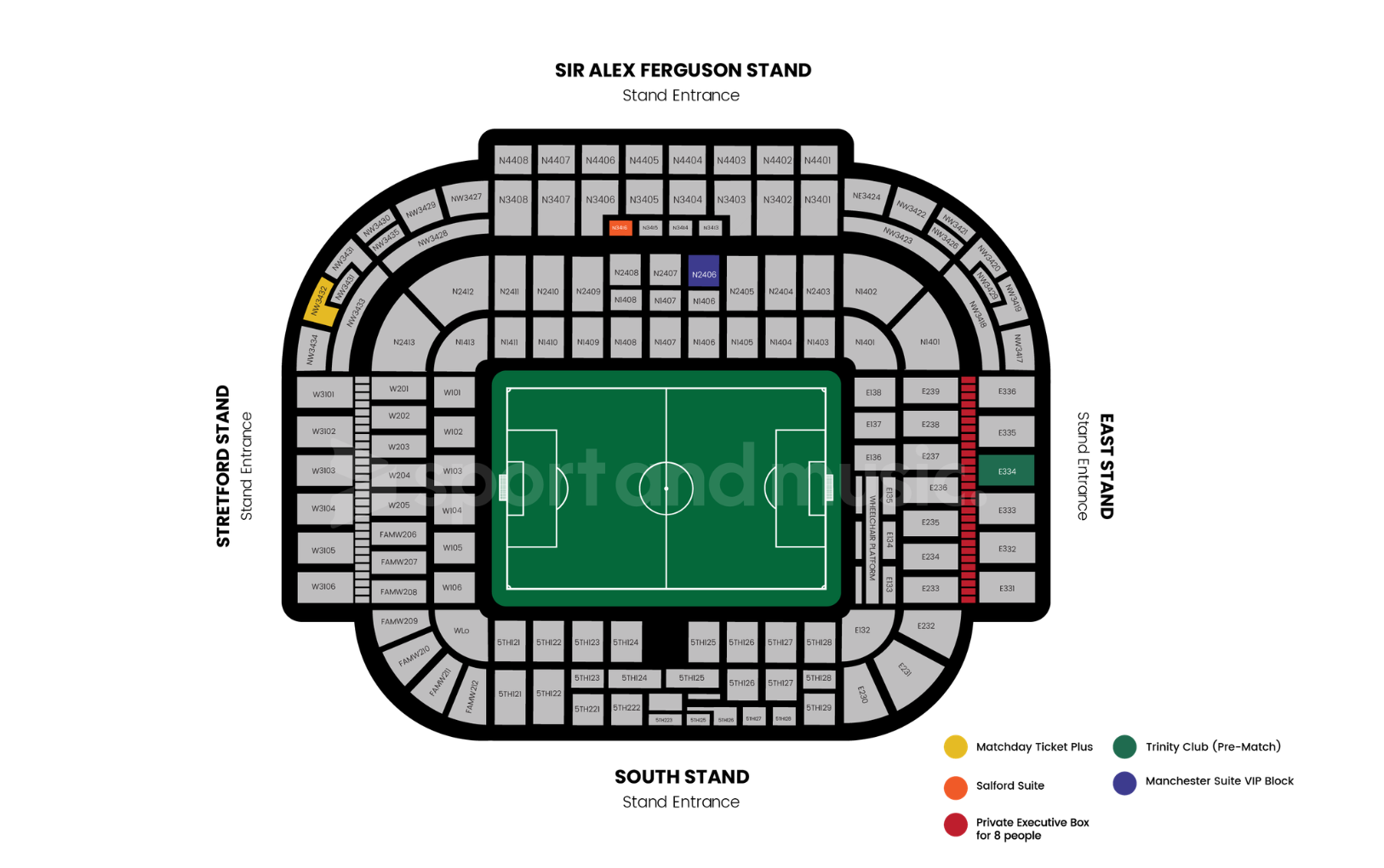 Old Trafford - Seating Map - Manchester United