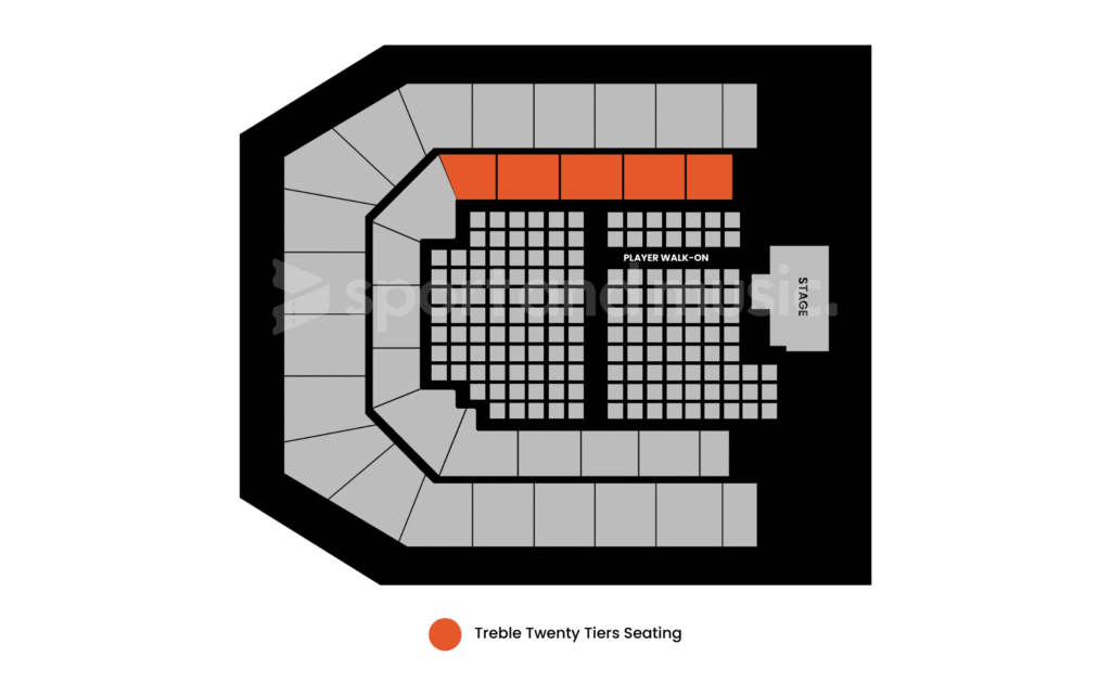 Premier League Darts Seating Map Treble Twenty Tiers Seating